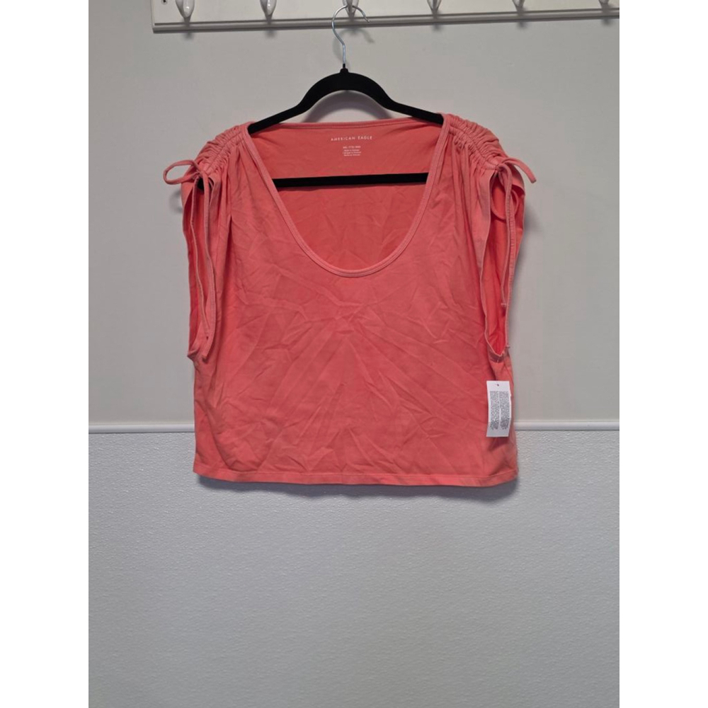 Women's American Eagle Coral T-Shirt XXL Crop Style
